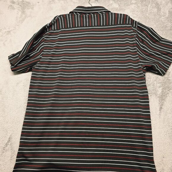 Travis Mathew Polo Shirt Mens XL Black Striped Golf Performance Short Sleeve - Picture 2 of 14